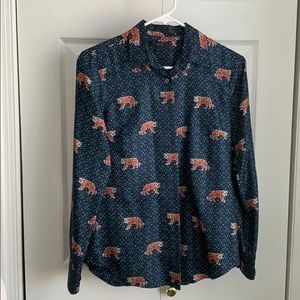J.Crew silk tiger print shirt